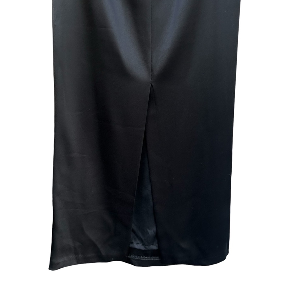 St. John Couture Liquid Satin Maxi Skirt Sz 2 Back Slit Packets QuietLuxury - Picture 11 of 16